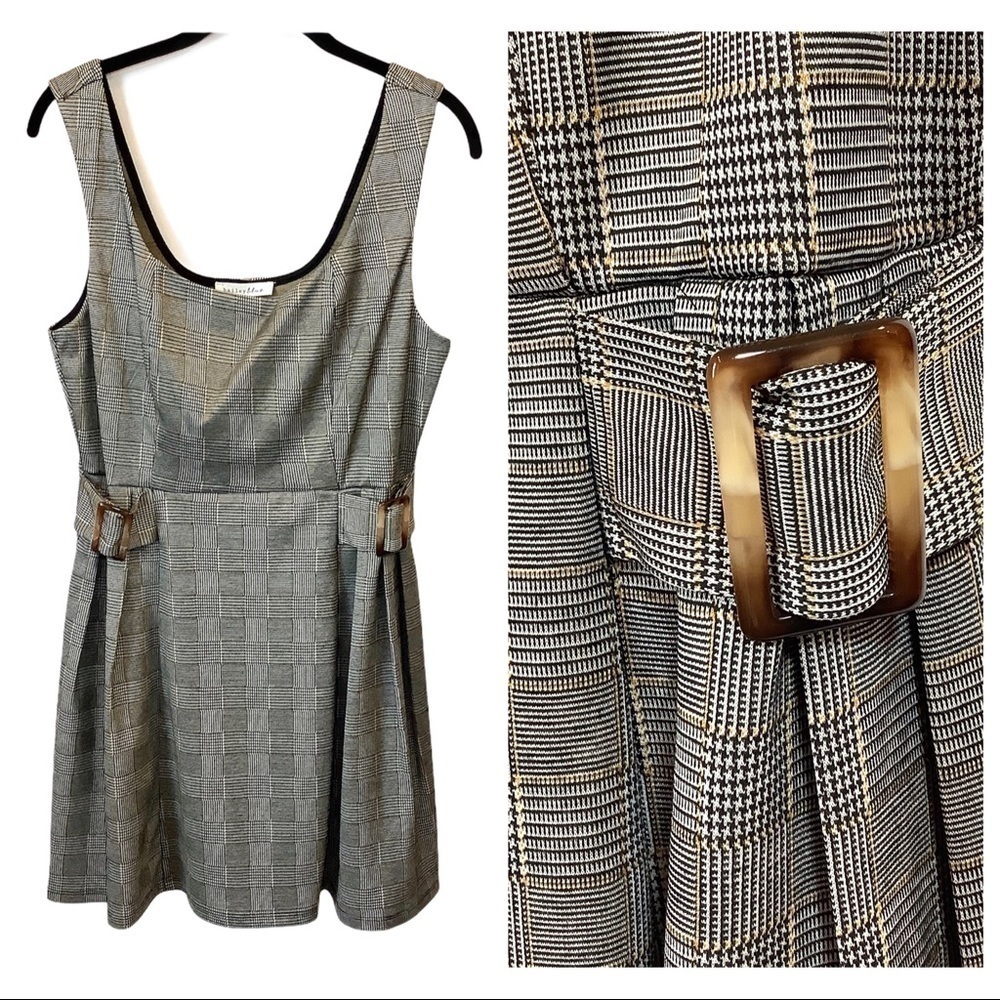 NWT Bailey Blue Plaid Houndstooth Academia Dress L